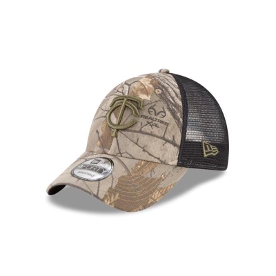 Minnesota Twins Gorra | New Era MLB Realtree Trucker 9forty Adjustable Cap Mexico - Marrom